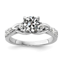 Real Old Mine Cut Diamond Ring With Accents 3 Stone Style 3 Carats