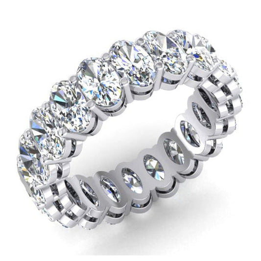 Real Oval Diamond Eternity Band Gold 14K Ladies Jewelry 4 Ct.