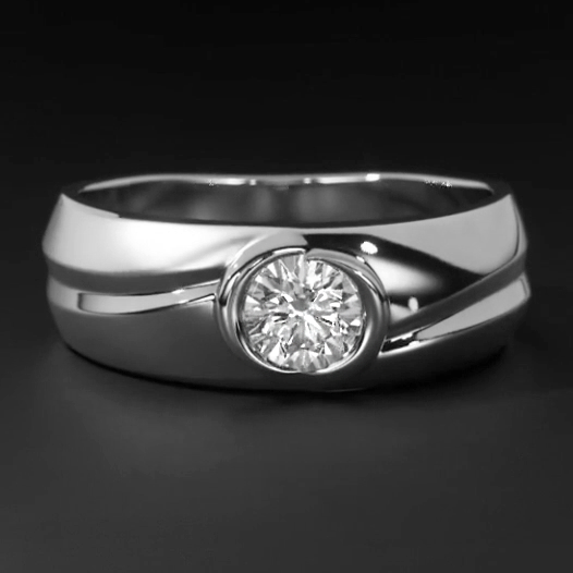 Real Oval Diamond Ring Mens Jewelry Bezel
