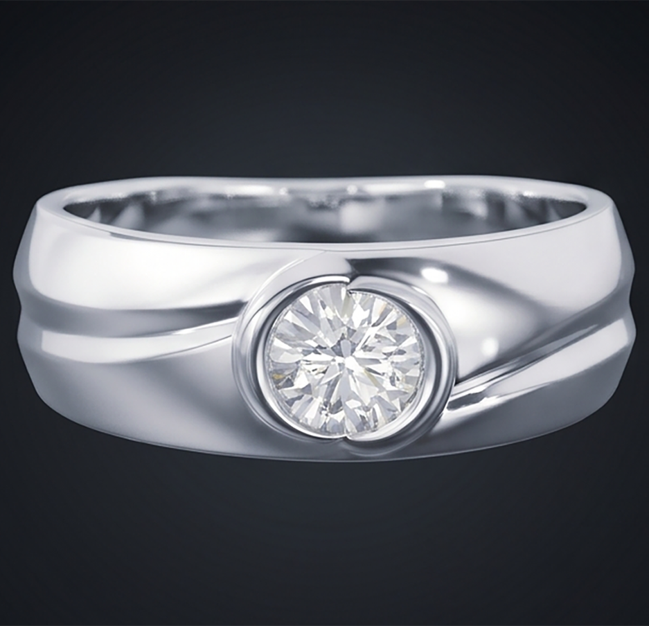 Real Oval Natural Earth Mined Diamond Ring Mens Jewellery Bezel