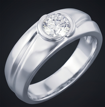 Real Oval Natural Earth Mined Diamond Ring Mens Jewellery Bezel
