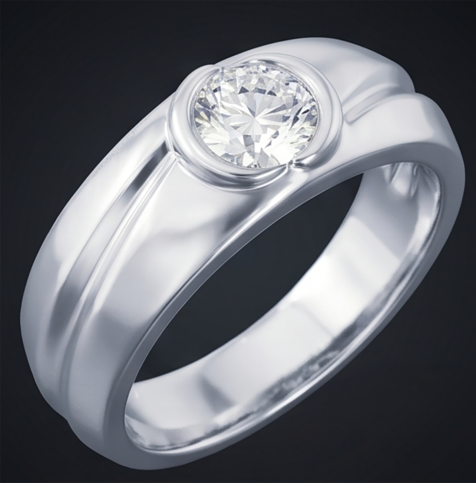 Real Oval Natural Earth Mined Diamond Ring Mens Jewellery Bezel