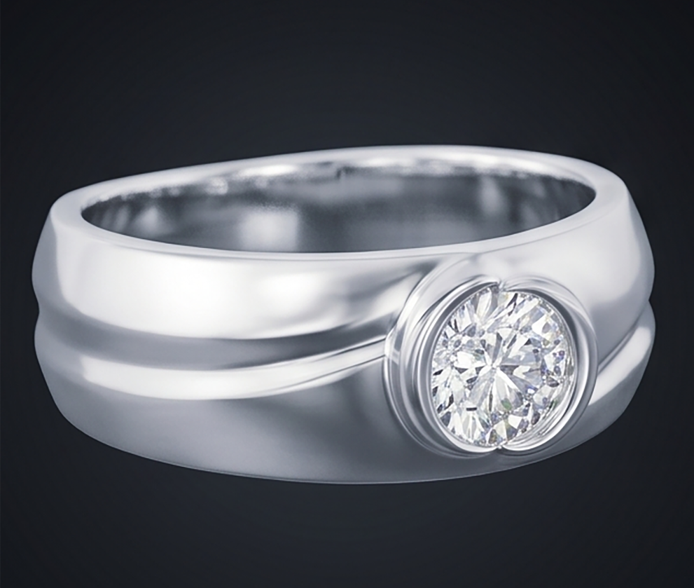 Real Oval Natural Earth Mined Diamond Ring Mens Jewellery Bezel
