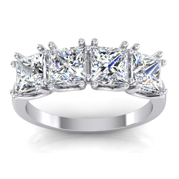 Real Princess Cut Diamond Anniversary Ring Band 3 Carats
