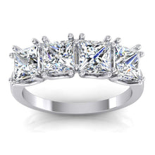 Real Princess Cut Diamond Anniversary Ring Band 3 Carats