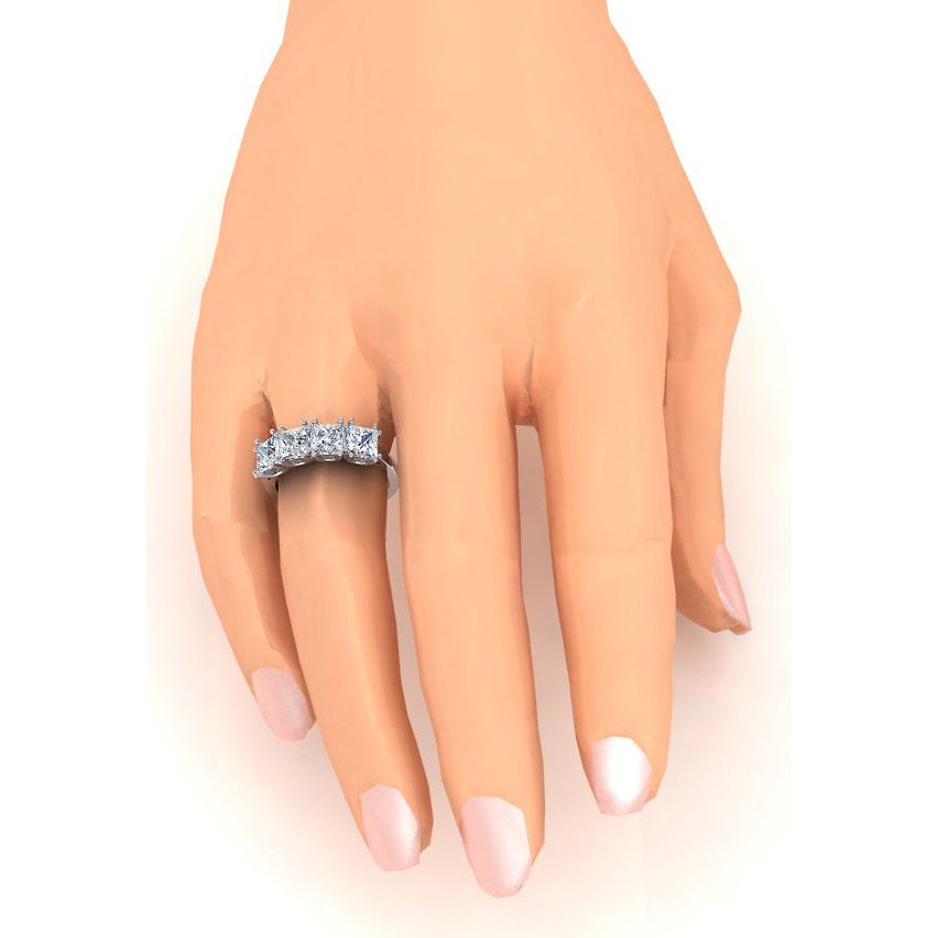 Real Princess Cut Diamond Anniversary Ring Band 3 Carats