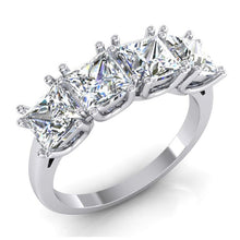 Real Princess Cut Diamond Anniversary Ring Band 3 Carats