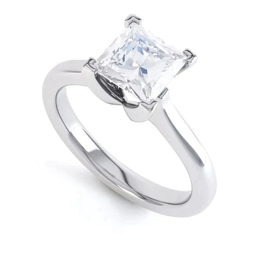 natural princess diamond 1.50ct ring front view