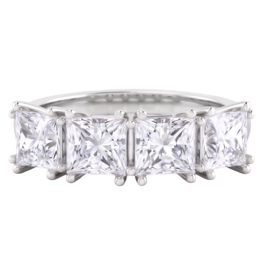 Real Princess Cut Natural Earth Mined Diamond Anniversary Ring Band 3 Carats