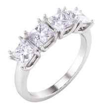 Real Princess Cut Natural Earth Mined Diamond Anniversary Ring Band 3 Carats