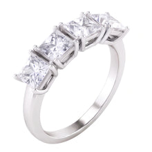 Real Princess Cut Natural Earth Mined Diamond Anniversary Ring Band 3 Carats