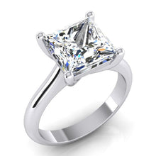 Real Princess Cut Solitaire Engagement Ring 2.50 Carats