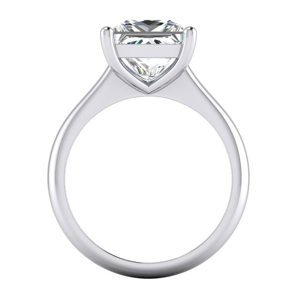 Real Princess Cut Solitaire Engagement Ring 2.50 Carats