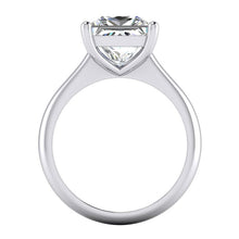 Real Princess Cut Solitaire Engagement Ring 2.50 Carats