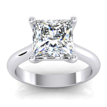 Real Princess Cut Solitaire Engagement Ring 2.50 Carats