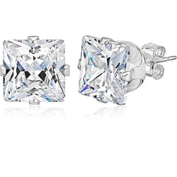 Real Princess Solitaire Diamond Stud Earring 1.90 Carats Gold Jewelry