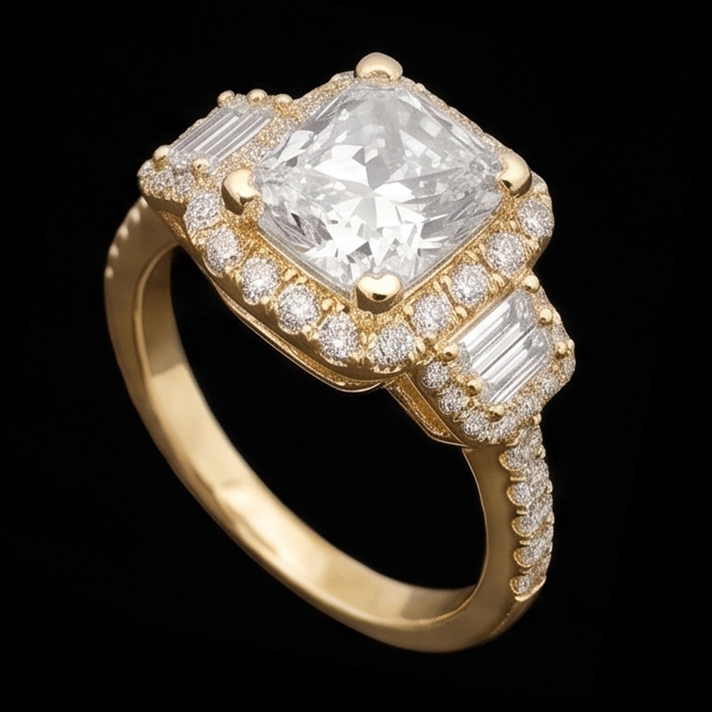 Real Radiant Cut Engagement Ring 3 Carat Natural Earth Mined DIAMOND ( NOT LAB GROWN )s Fancy Ring White Gold 14K