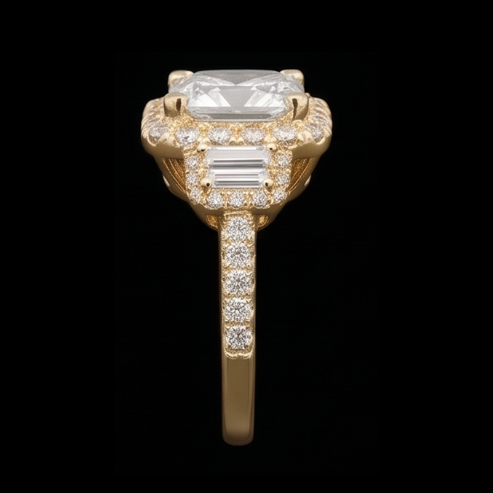 Real Radiant Cut Engagement Ring 3 Carat Natural Earth Mined DIAMOND ( NOT LAB GROWN )s Fancy Ring White Gold 14K