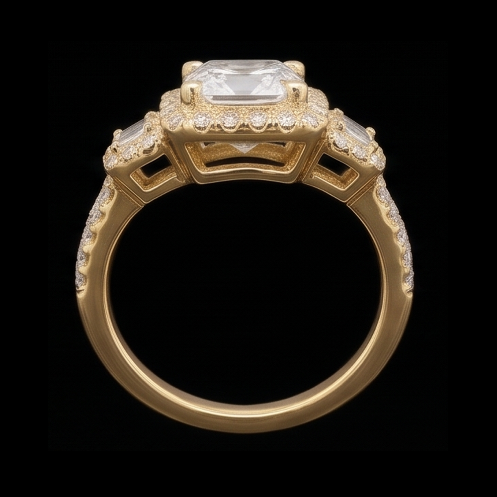 Real Radiant Cut Engagement Ring 3 Carat Natural Earth Mined DIAMOND ( NOT LAB GROWN )s Fancy Ring White Gold 14K
