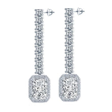 Real Radiant Diamond Dangle Earrings 1.25