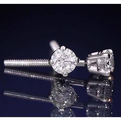 Round Diamond Basket Style Earring Studs 1.30 Carats