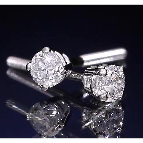 Round Diamond Basket Style Earring Studs 1.30 Carats