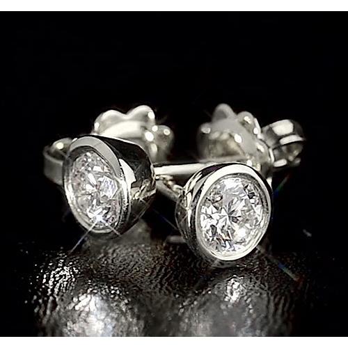 Round Diamond Bezel Style Stud Earring 1.60 Carats