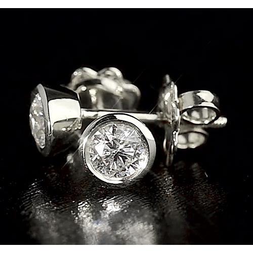 Round Diamond Bezel Style Stud Earring 1.60 Carats