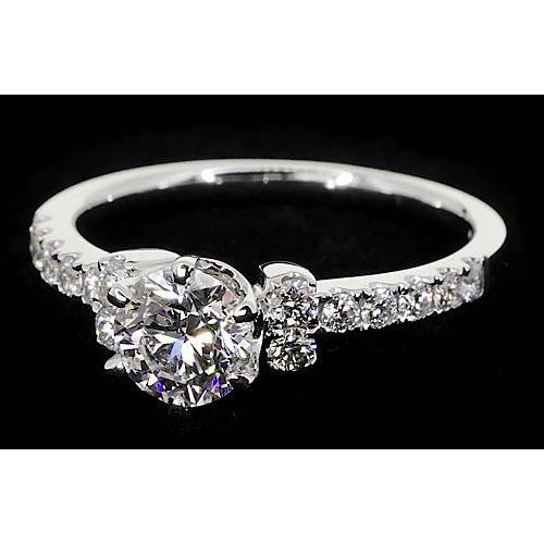 Real Round Diamond Engagement Ring 2 Carats Simple Jewelry New 2