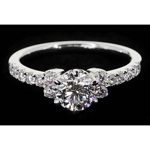 Real Round Diamond Engagement Ring 2 Carats Simple Jewelry New