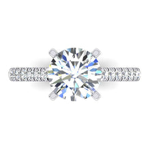 Real Round Diamond Engagement Solitaire With Accents Ring 2.75 Carats