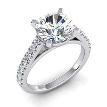 Real Round Diamond Engagement Solitaire With Accents Ring 2.75 Carats