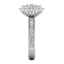 Real Round Diamond Halo Ring 5 Carats White Gold