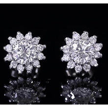 Real Round Diamond Halo Stud Earring White Gold 14K 1.74 Carats
