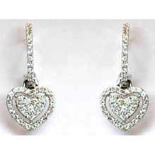 Real Round Diamond Ladies Drop Earring White Gold 14K 3 Carats