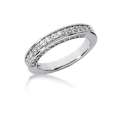 Round Diamond Ring Engagement Band Set 3.15 Carats White Gold 14K
