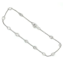 Real Round Diamond Station Bracelet 3.30 Carats 11 Stones White Gold 14K