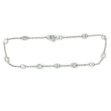 Real Round Diamond Station Bracelet 3.30 Carats 11 Stones White Gold 14K