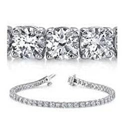 Real Round Natural Earth Mined Diamond Tennis Bracelet 14K White Gold 4.50 Carats