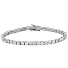 Real Round Diamond Tennis Bracelet 9 Carat Ladies White Gold Jewelry