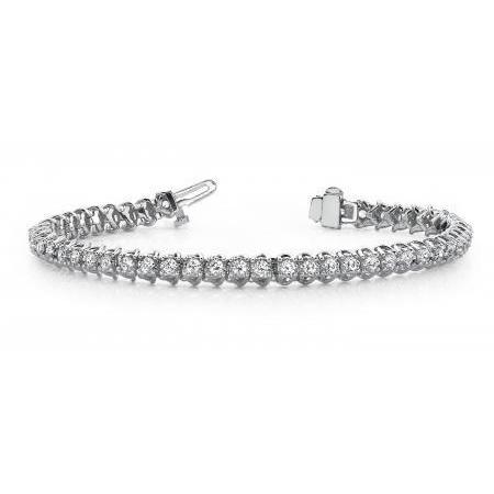 Real Round Diamond Tennis Bracelet Solid 4 Prong Set White Gold 8.80 Carats