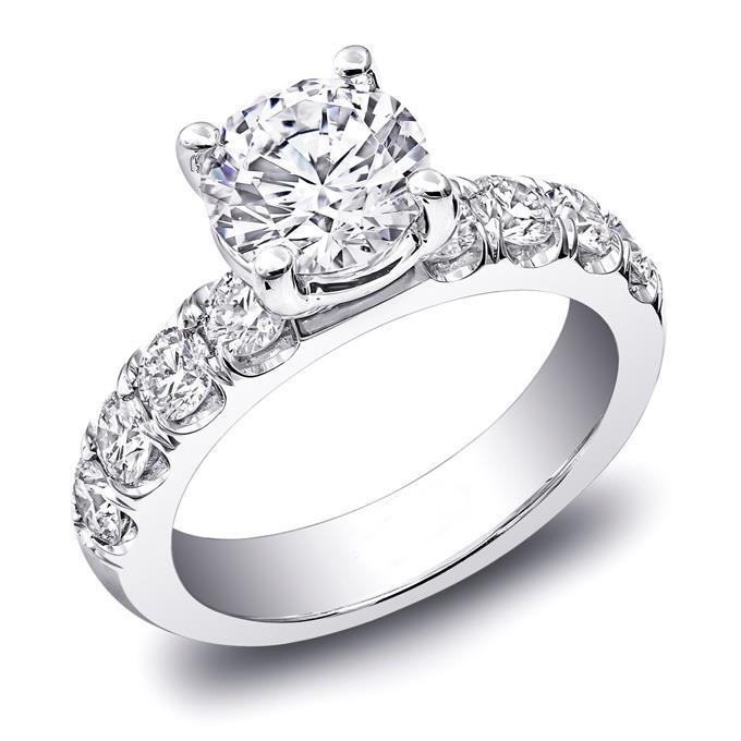 Real Round Diamond Wedding Ring 2.70 Ct New White Gold 14K Prong Setting
