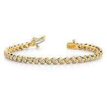 Real Round Diamonds Basic Tennis Bracelet 14K Yellow Gold 6 Carats