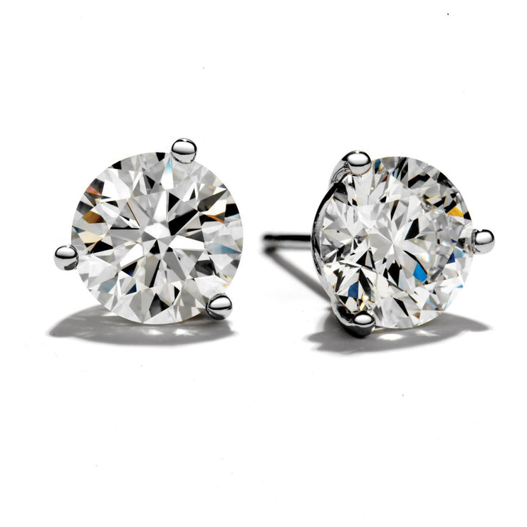 Real Round Shaped Diamond Stud Earring D Vvs1 Diamond 14K Gold