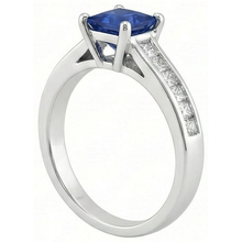 Real Sapphire Ring Princess Cut Natural Earth Mined DIAMOND ( NOT LAB GROWN )