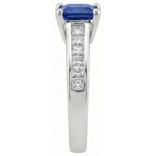Real Sapphire Ring Princess Cut Natural Earth Mined DIAMOND ( NOT LAB GROWN )