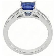 Real Sapphire Ring Princess Cut Natural Earth Mined DIAMOND ( NOT LAB GROWN )