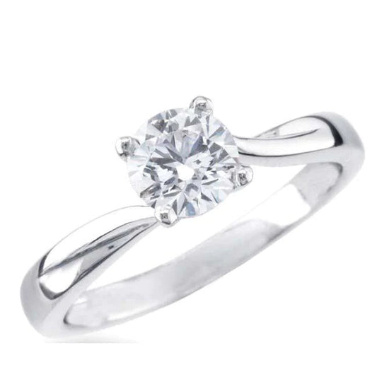 Real Solitaire Diamond Engagement Ring Sparkling Brilliant Cut 1.75 Carats