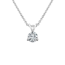 Real Solitaire Diamond Necklace Pendant 2 Carat White Gold Women Jewelry