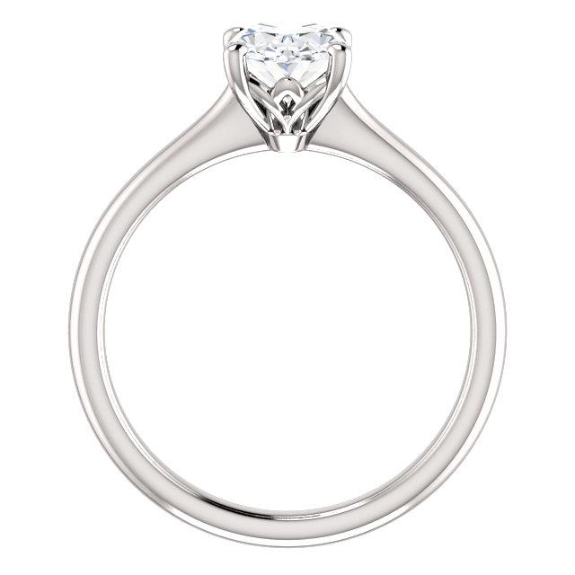 Real Solitaire Engagement Ring 3 Carats Oval 4 Prong Setting White Gold 14K2